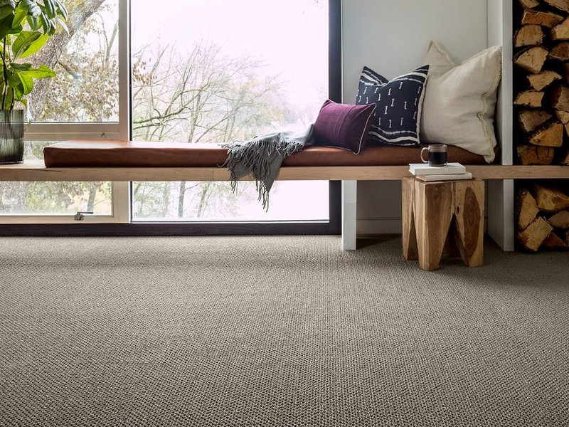 relaxing corner with a big window and gray carpet from Carpet Studio & Design Inc. in Los Angeles, CA